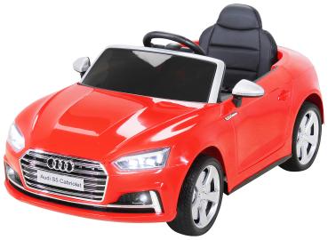 Kinder Elektroauto Audi S5 Cabriolet 2x45 Watt Motor 12V10Ah Batterie Leder Sitz Rot - Elektro Auto Elektroauto Kinderauto